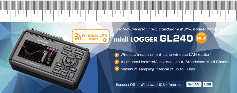 Midi Data Logger GL240 Graphtec - Thiết bị ghi dữ liệu đang năng, 10 kênh