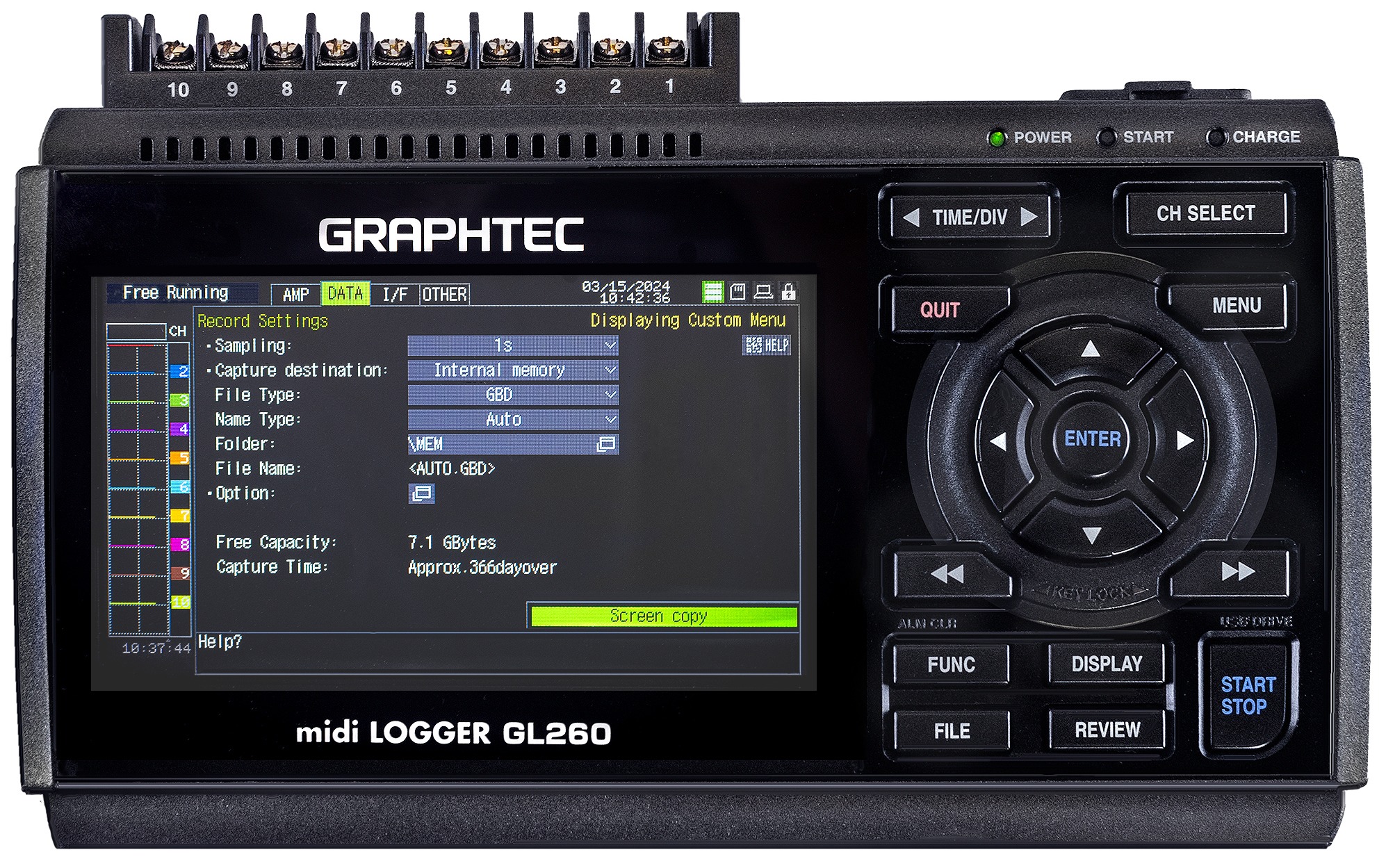 Gl260 Graphtec Data Logger 10 channels